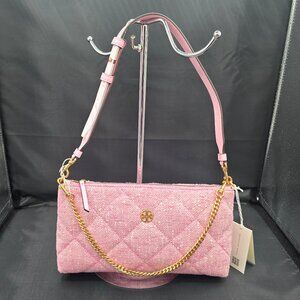 Tory Burch Willa Tweed Zip Shoulder Bag Pink